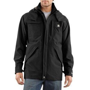 Carhartt Men's Black Shoreline Waterproof Full-Zip Utility Jacket Coat Size S